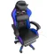 Геймерське крісло з RGB підсвіткою, подушками та висувною підставкою для ніг, Чорний/Синій (G897) (G897)