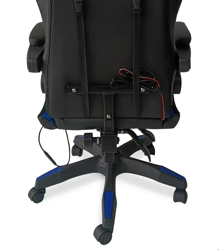 Геймерське крісло з RGB підсвіткою, подушками та висувною підставкою для ніг, Чорний/Синій (G897) (G897) - изображение 9