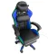 Геймерське крісло з RGB підсвіткою, подушками та висувною підставкою для ніг, Чорний/Синій (G897) (G897)