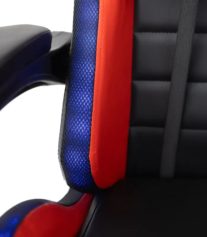 Геймерське крісло з RGB підсвіткою, подушками та висувною підставкою для ніг, Чорний/Червоний (G896) (G896) - зображення 9