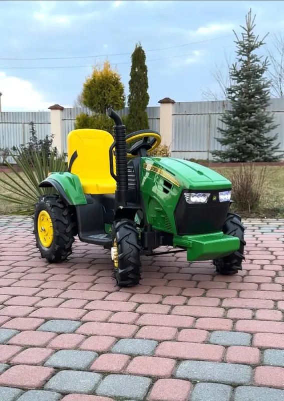 Дитячий трактор електромобіль з причепом на пульті керування John Deere Peg Perego 12В (від 1 року), Зелений (IGOR0117) - изображение 5