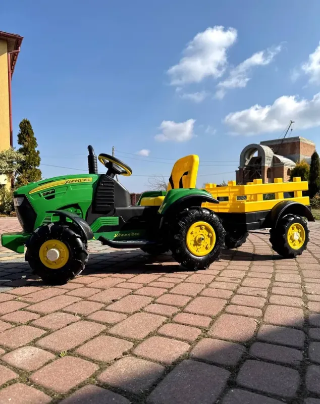 Дитячий трактор електромобіль з причепом на пульті керування John Deere Peg Perego 12В (від 1 року), Зелений (IGOR0117) - изображение 7