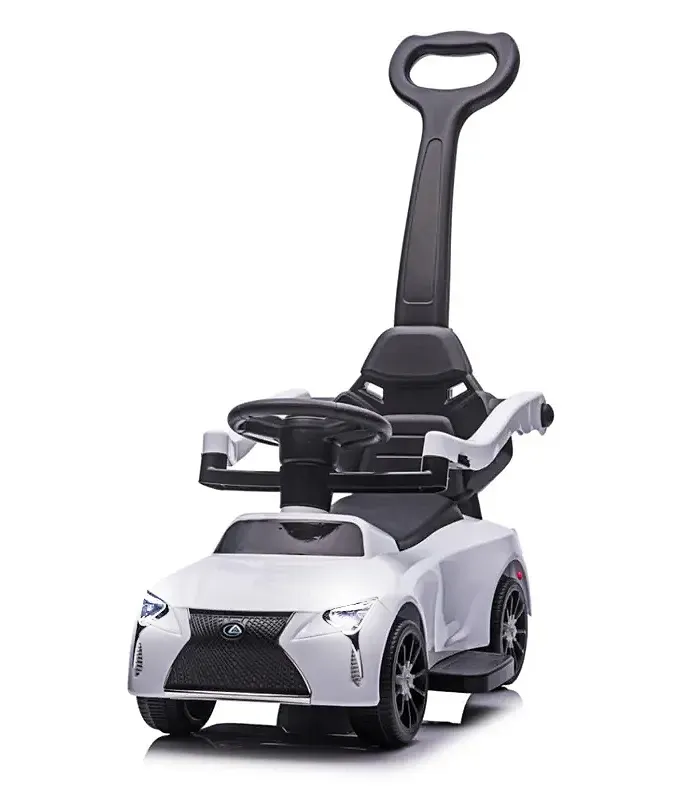 Дитяча машинка-каталка толокар Gordon (батьківська ручка, педаль газу, світлові та звукові ефекти), Білий (G779) - изображение 2