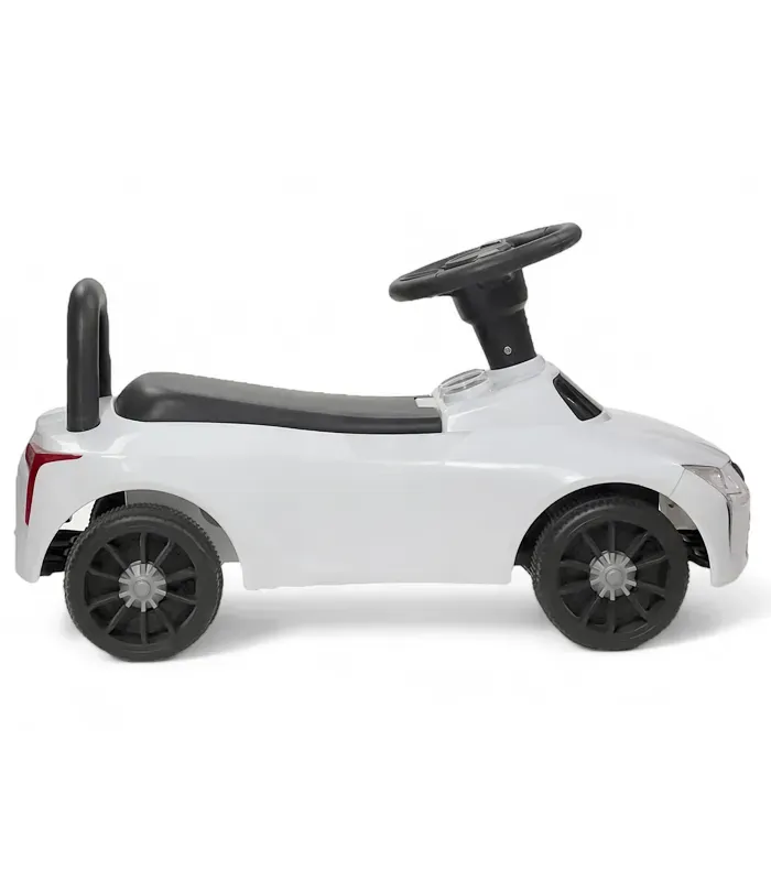 Дитяча машинка-каталка толокар Gordon (батьківська ручка, педаль газу, світлові та звукові ефекти), Білий (G779) - изображение 3