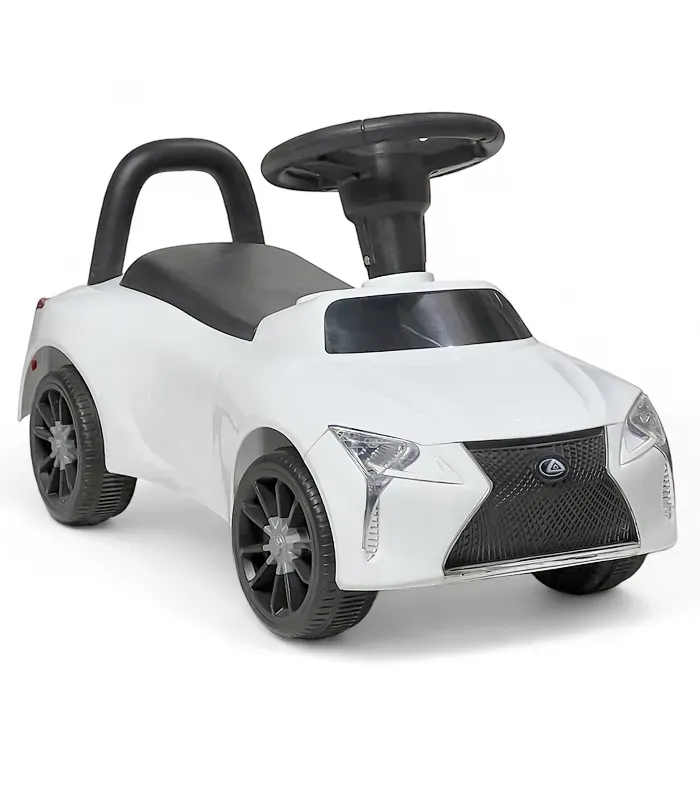 Дитяча машинка-каталка толокар Gordon (батьківська ручка, педаль газу, світлові та звукові ефекти), Білий (G779) - изображение 4