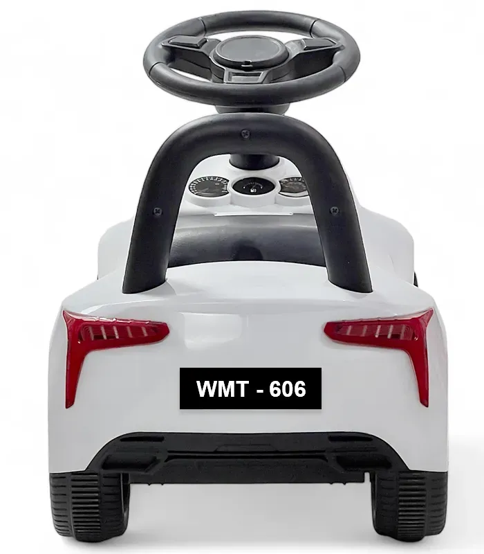 Дитяча машинка-каталка толокар Gordon (батьківська ручка, педаль газу, світлові та звукові ефекти), Білий (G779) - изображение 6