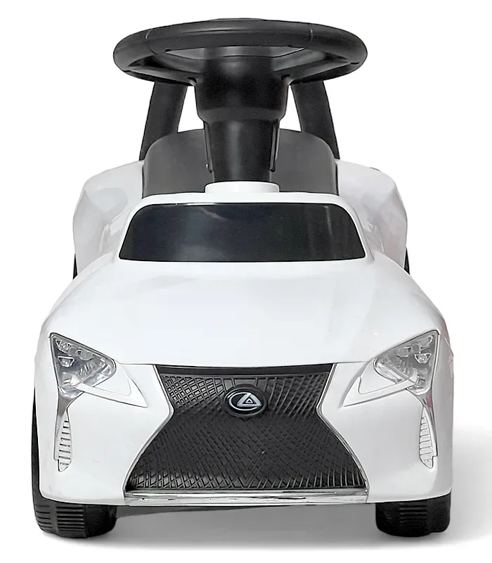 Дитяча машинка-каталка толокар Gordon (батьківська ручка, педаль газу, світлові та звукові ефекти), Білий (G779) - изображение 8