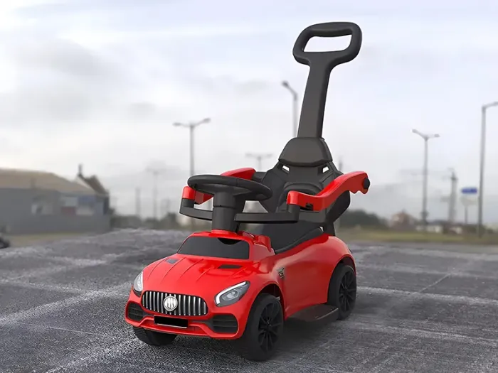 Дитяча машинка-каталка толокар Gordon (батьківська ручка, педаль газу, світлові та звукові ефекти), Червоний (G778) - зображення 4