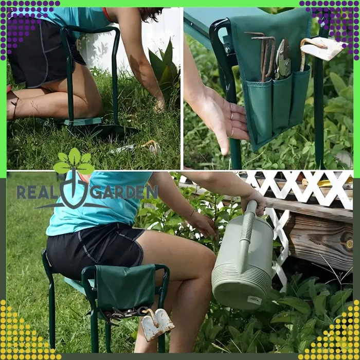 Садовий складаний стілець-колінник 3в1 + 2 органайзери (сумки для інструментів) (RC-K-975) - зображення 4