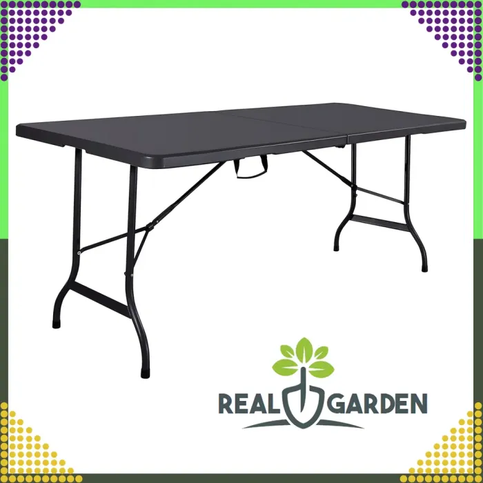 Складаний стіл валіза для кемпінгу, саду або банкетів (180x74x74 см), Чорний (RC-K-867) - изображение 2