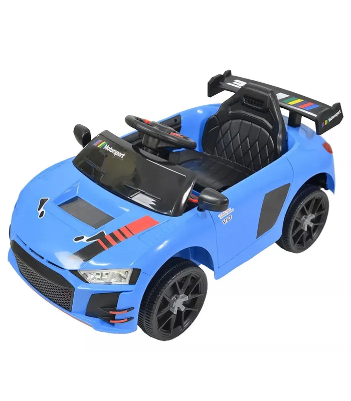 Дитячий спортивний електромобіль кабріолет зі спойлером Cabrio 6V 5A (пульт, LED-фари, музика, педаль газу), Синій (G538) - зображення 2