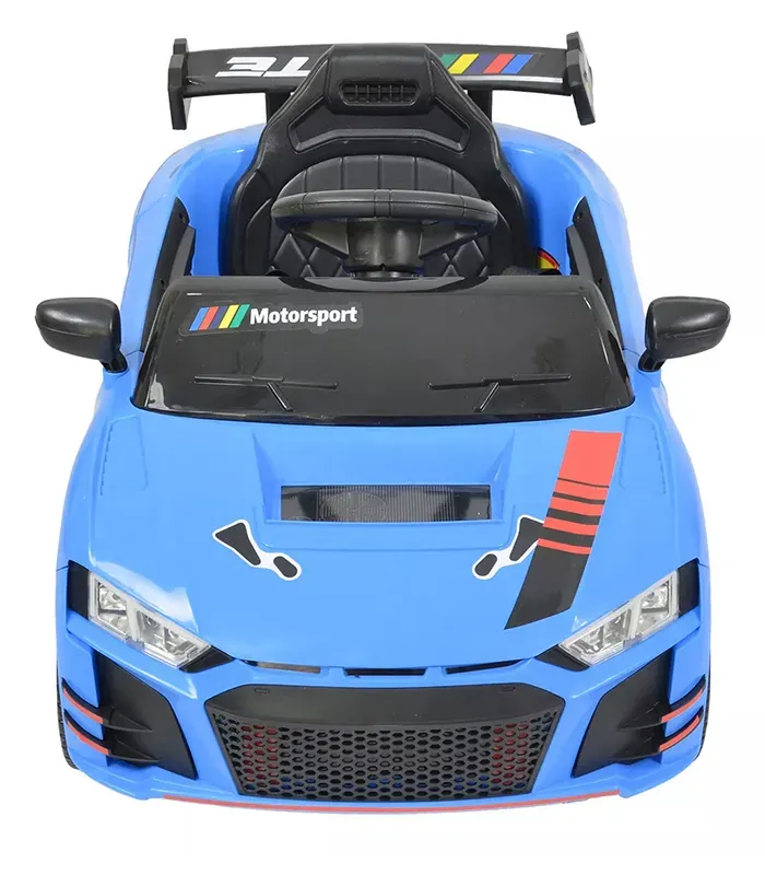 Дитячий спортивний електромобіль кабріолет зі спойлером Cabrio 6V 5A (пульт, LED-фари, музика, педаль газу), Синій (G538) - зображення 3