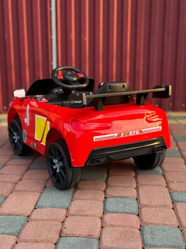 Дитячий спортивний електромобіль кабріолет зі спойлером Cabrio 6V 5A (пульт, LED-фари, музика, педаль газу), Червоний (G539/1) - зображення 5