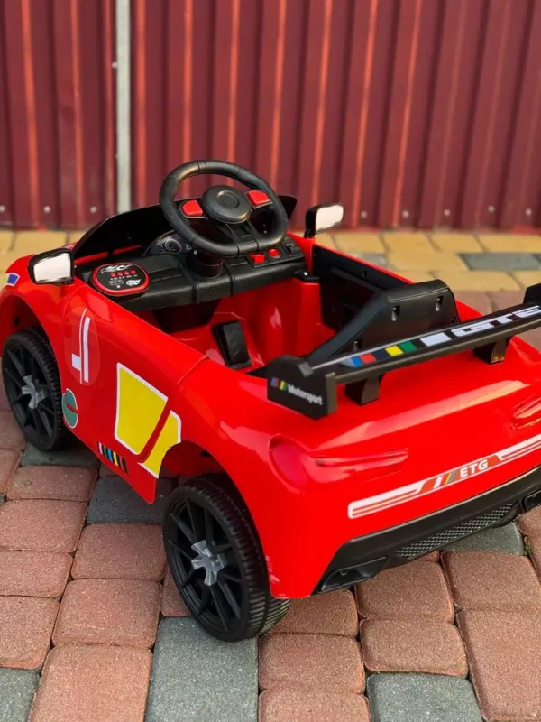 Дитячий спортивний електромобіль кабріолет зі спойлером Cabrio 6V 5A (пульт, LED-фари, музика, педаль газу), Червоний (G539/1) - зображення 6