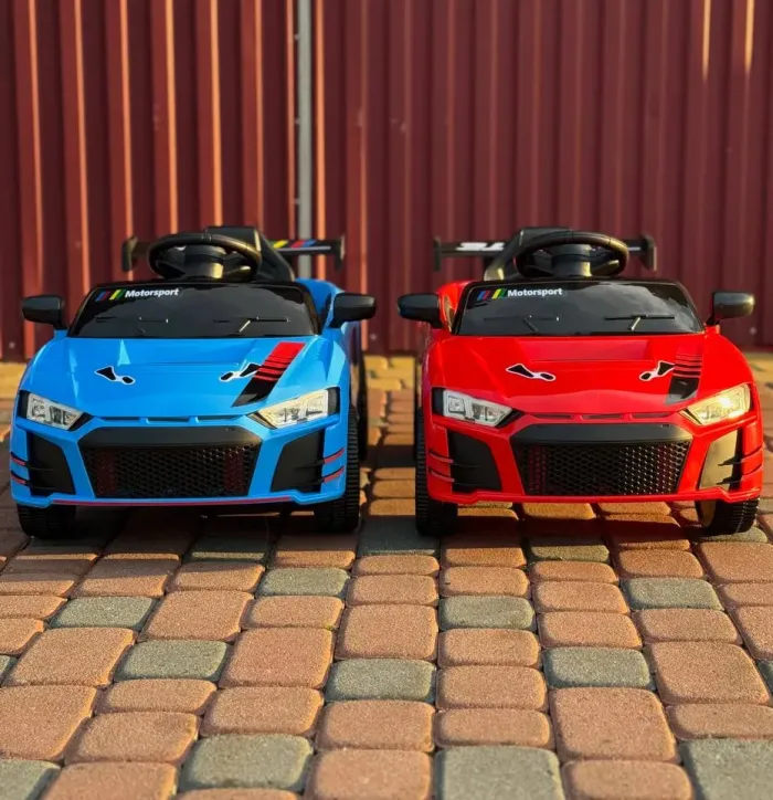 Дитячий електромобіль Cabrio 6V 5A (спойлер, пульт, LED-фари, звук, відкривні двері, педаль газу), Синій ( G538) - изображение 7