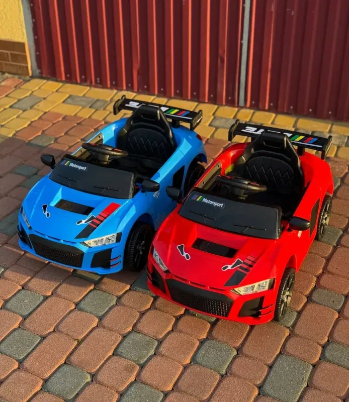 Дитячий електромобіль Cabrio 6V 5A (спойлер, пульт, LED-фари, звук, відкривні двері, педаль газу), Синій ( G538) - изображение 8