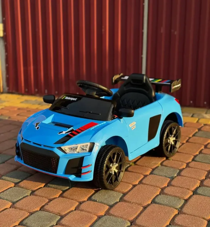 Дитячий електромобіль Cabrio 6V 5A (спойлер, пульт, LED-фари, звук, відкривні двері, педаль газу), Синій ( G538) - изображение 5