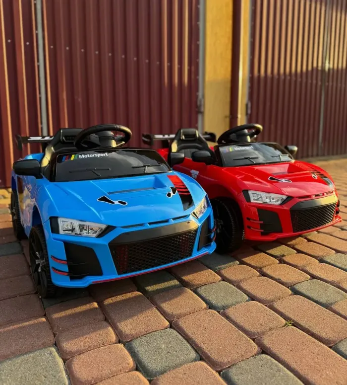 Дитячий електромобіль Cabrio 6V 5A (спойлер, пульт, LED-фари, звук, відкривні двері, педаль газу), Синій ( G538) - изображение 9