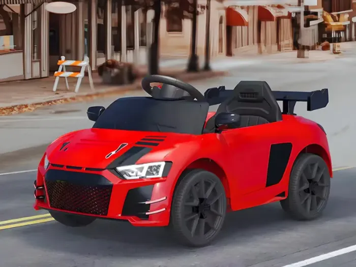 Дитячий електромобіль Cabrio 6V 5A (спойлер, пульт, LED-фари, звук, відкривні двері, педаль газу), Червоний (G538/1) - зображення 4