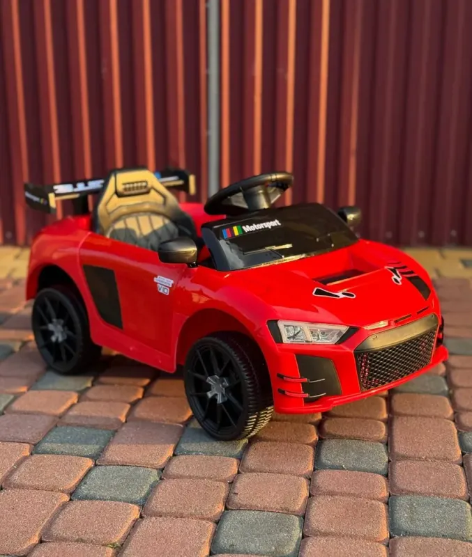 Дитячий електромобіль Cabrio 6V 5A (спойлер, пульт, LED-фари, звук, відкривні двері, педаль газу), Червоний (G538/1) - зображення 2
