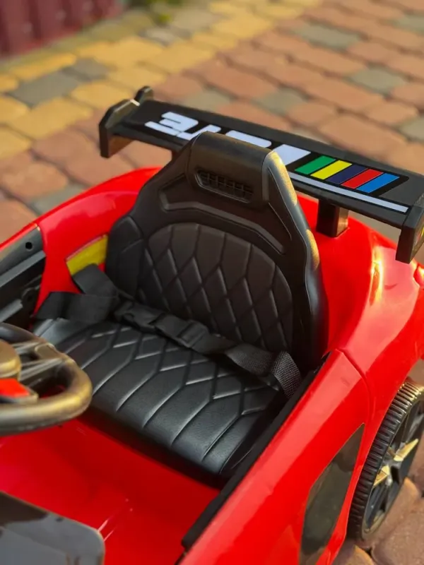 Дитячий електромобіль Cabrio 6V 5A (спойлер, пульт, LED-фари, звук, відкривні двері, педаль газу), Червоний (G538/1) - зображення 5