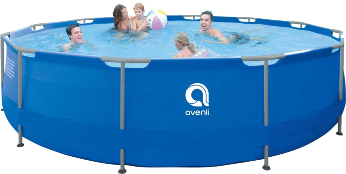 Круглий каркасний басейн Avenli (450 x 122 см) для дорослих і дітей, комплектація 18в1, Синій (В0024) - зображення 3