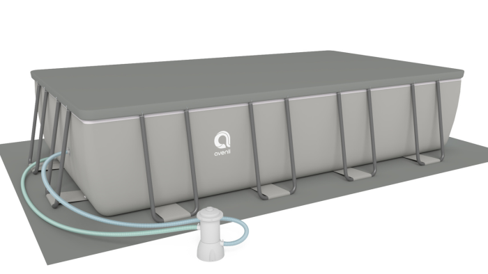 Прямокутний каркасний садовий басейн Avenli (549 × 305 × 122 см) для всієї родини, комплектація 18в1, Сірий (В0029) - изображение 6
