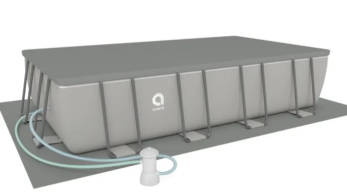 Прямокутний каркасний садовий басейн Avenli (549 × 305 × 122 см) для всієї родини, комплектація 18в1, Сірий (В0029) - зображення 6