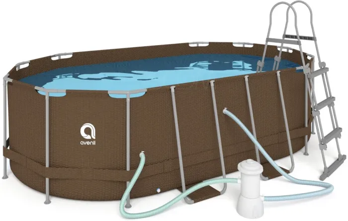 Овальний садовий каркасний басейн Avenli (427 × 275 × 100 см), комплектація 16в1, Коричневий (B0027) - зображення 3