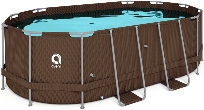 Овальний садовий каркасний басейн Avenli (427 × 275 × 100 см), комплектація 16в1, Коричневий (B0027) - изображение 6