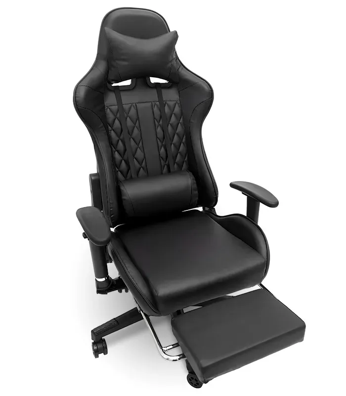 Геймерське комп'ютерне крісло з масажером, ергономічними подушками та підставкою для ніг, Чорний (G901) (G901 ) - изображение 2