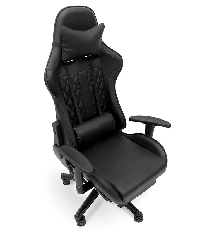 Геймерське комп'ютерне крісло з масажером, ергономічними подушками та підставкою для ніг, Чорний (G901) (G901 ) - изображение 4