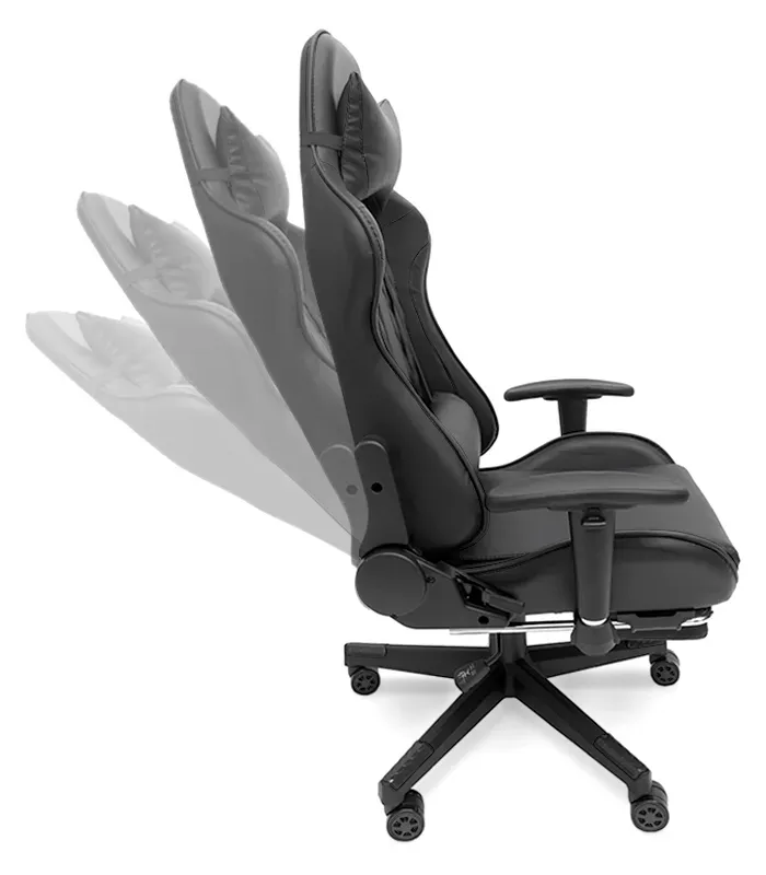 Геймерське комп'ютерне крісло з масажером, ергономічними подушками та підставкою для ніг, Чорний (G901) (G901 ) - изображение 6