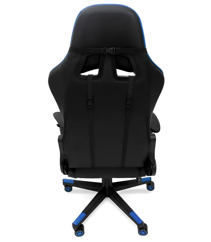 Геймерське комп'ютерне крісло з масажером, ергономічними подушками та підставкою для ніг, Чорний/Синій (G900) (G900) - изображение 7
