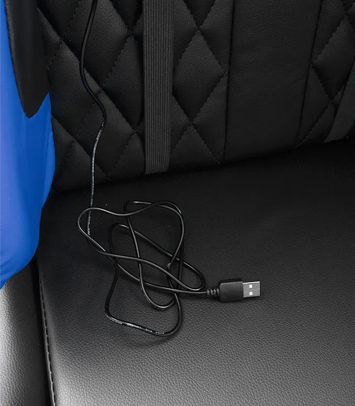 Геймерське комп'ютерне крісло з масажером, ергономічними подушками та підставкою для ніг, Чорний/Синій (G900) (G900) - изображение 9