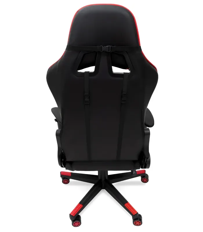 Геймерське комп'ютерне крісло з масажером, ергономічними подушками та підставкою для ніг, Чорний/Червоний (G899) (G899) - изображение 6
