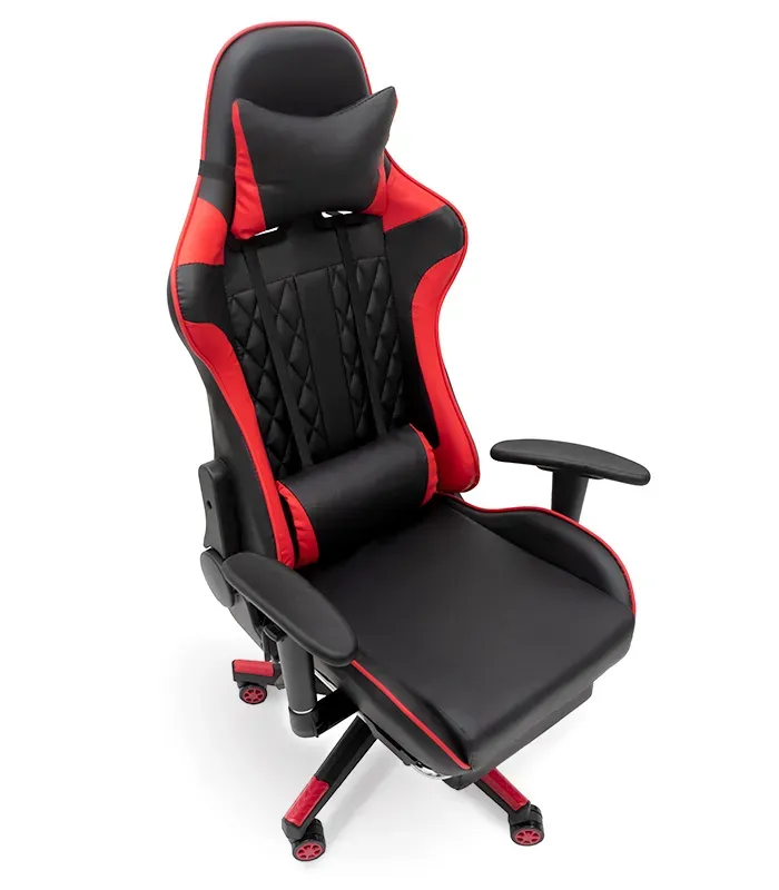 Геймерське комп'ютерне крісло з масажером, ергономічними подушками та підставкою для ніг, Чорний/Червоний (G899) (G899) - изображение 3