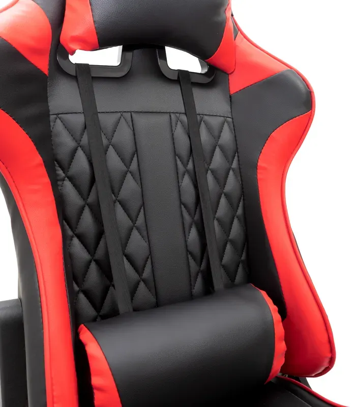 Геймерське комп'ютерне крісло з масажером, ергономічними подушками та підставкою для ніг, Чорний/Червоний (G899) (G899) - изображение 8