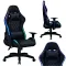 Геймерське комп'ютерне крісло з RGB-підсвічуванням, 2 ергономічними подушками та регулюванням кута нахилу спинки, Чорний (G400) (G400)