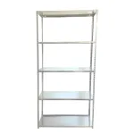 Стелаж металевий (180 x 90 x 40 см) 5 полиць, навантаження - 60 кг на полицю, оцинкована сталь, Сірий (GWI1878)