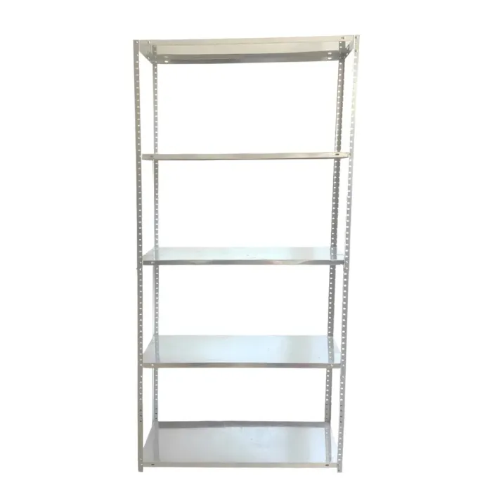 Стелаж металевий (180 x 90 x 40 см) 5 полиць, навантаження - 60 кг на полицю, оцинкована сталь, Сірий (GWI1878) - зображення 1