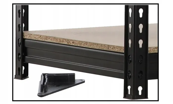 Стелаж металевий (180 x 150 x 60 см) 4 полиці, навантаження - 500 кг на полицю, Чорний (GWI0674) - изображение 4