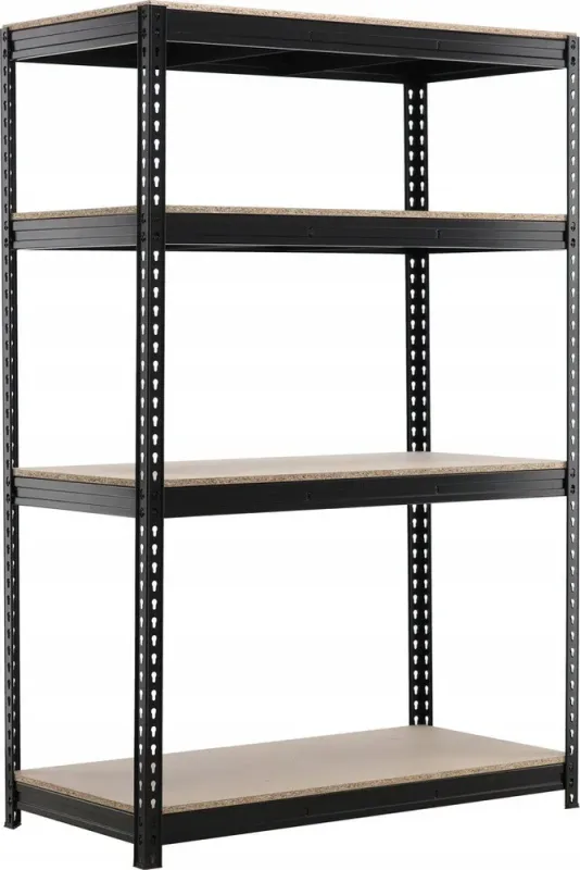 Стелаж металевий (180 x 150 x 60 см) 4 полиці, навантаження - 500 кг на полицю, Чорний (GWI0674) - изображение 1