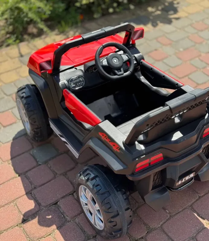 Дитячий електромобіль ДЖИП БАГГІ двомісний (4 двигуни, пульт, світло, музика), Червоний (G15) - зображення 7