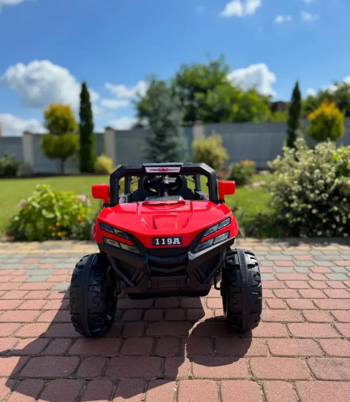 Дитячий електромобіль ДЖИП БАГГІ двомісний (4 двигуни, пульт, світло, музика), Червоний (G15) - зображення 4