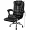 Офісне комп'ютерне крісло Primaveo з підніжкою | Еко-шкіра, Чорне (G1137)