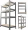 Набір з 2-х металевих стелажів (150 x 70 x 30 см) 4 полиці, навантаження - 150 кг на полицю, Сірий (GWI2165)
