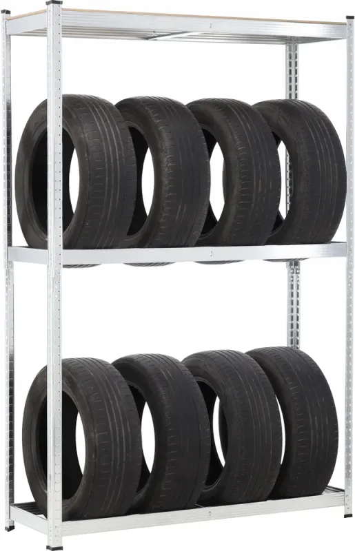 Металевий стелаж для 8 шин з додатковою полицею Garden Line (180 × 120 × 40 см) | навантаження на 1 полицю - 175 кг (Польща) (REA5219) - изображение 2