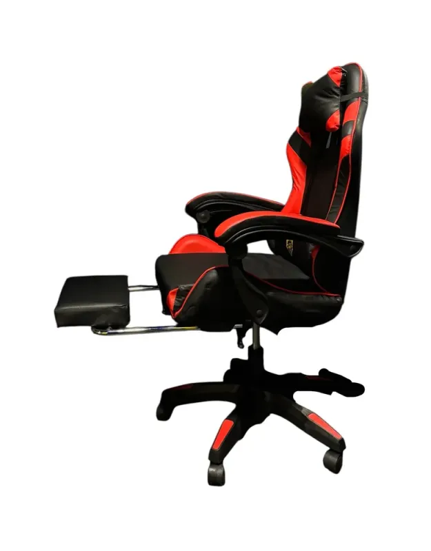 Геймерське крісло Primaveo з ергономічними подушками та висувною підставкою для ніг, Чорний/Червоний (G1154) - изображение 5
