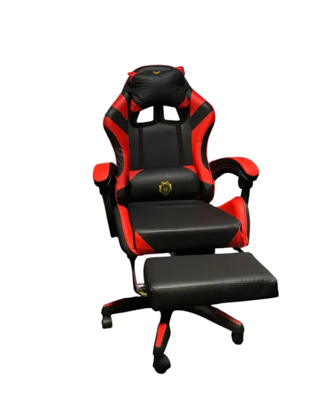 Геймерське крісло Primaveo з ергономічними подушками та висувною підставкою для ніг, Чорний/Червоний (G1154) - изображение 2